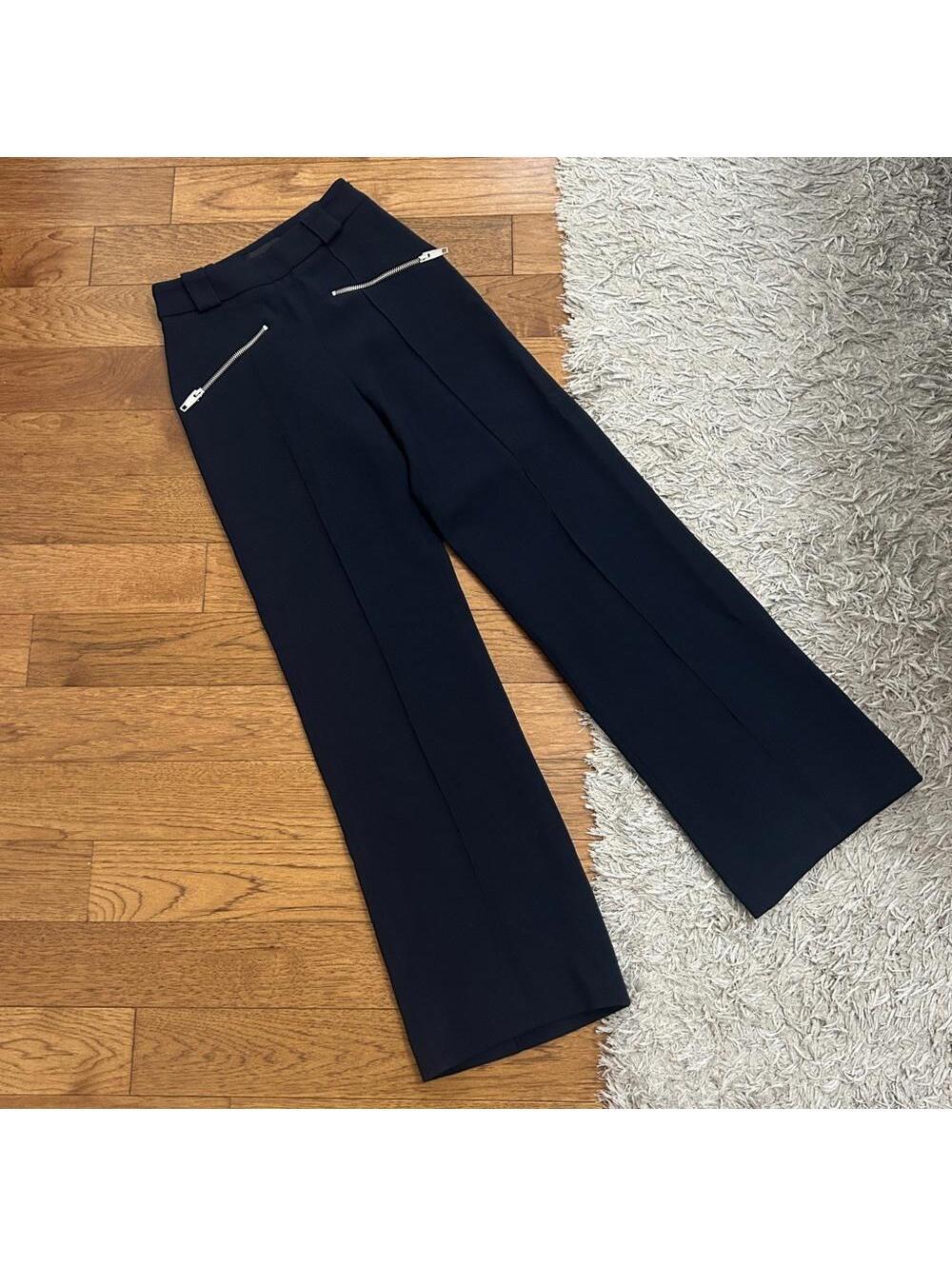 NEW The Kooples Zip Detail Blue Wide-Leg Trousers Pants, Size EU 32 US 0 - Picture 6 of 9